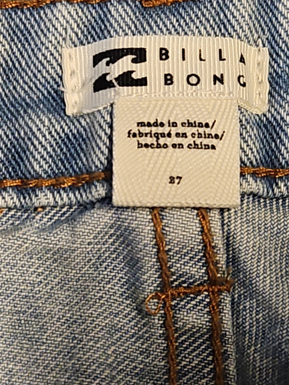 Billabong Light Blue High-Rise Wide Leg Jeans Size 27 - Picture 3 of 5